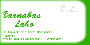 barnabas laho business card